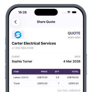Workmate invoice screen